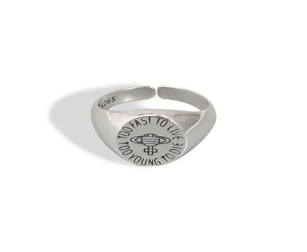 

ng s925 silver fashion niche temperament letter planet plus index finger ring9912914, Golden;silver