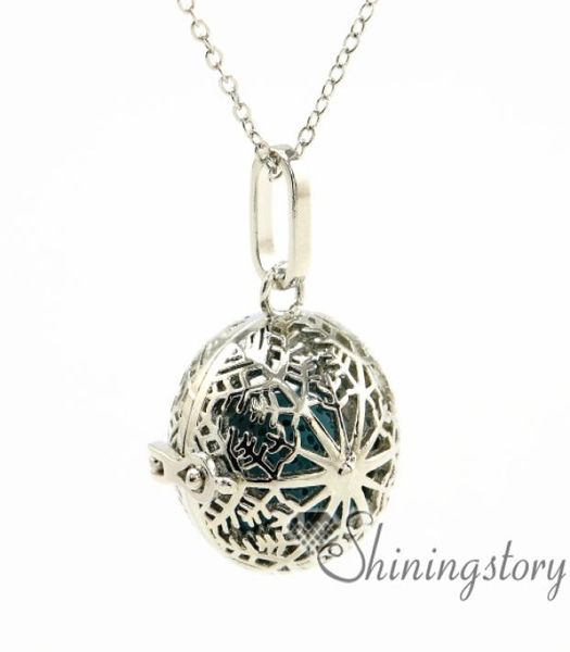 

snowflake ball openwork aromatherapy necklace aromatherapy jewelry whole make your own oil diffuser aromatherapy necklace diff7312550, Silver