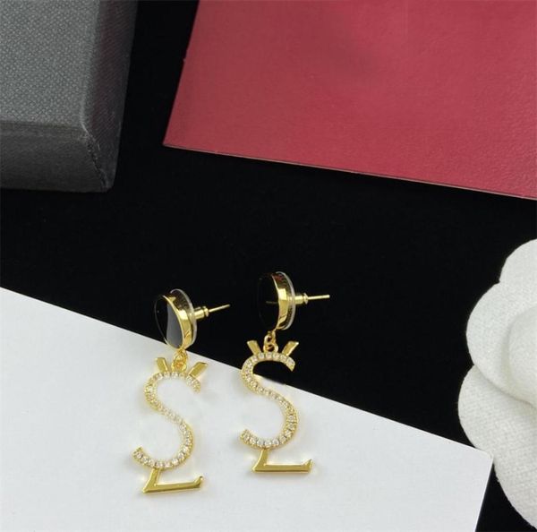 

women designer earrings dangle gold hoop earring stud luxury womans jewelry fashion diamonds stud earing ornaments 2302241d6488444, Silver