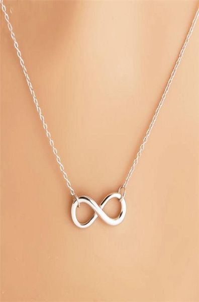 

charm fashion infinity 8 pendant necklaces collares for women clavicle necklace wedding colar jewelry3697764, Silver