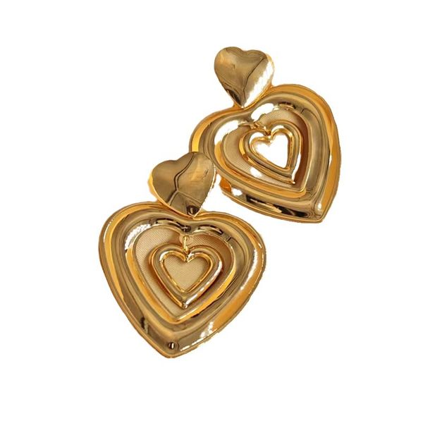 

europe and the united states cross-border fashion temperament simple personality love style net red burst wholesale earrings heart to heart, Silver