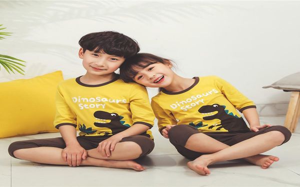 

summer children039s pajamas sets boys sleepwear baby girl clothes cartoon pyjamas kids tshirtshorts pijamas cotton nightwear6250026, Blue;red