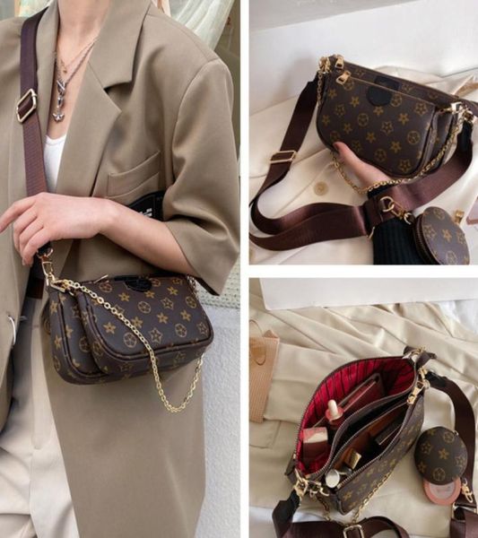 

multi pockets pu leather purses designers crossbody shoulder bag chain bag backpacks with circle change coin wallet pouch multifun5082268, Black