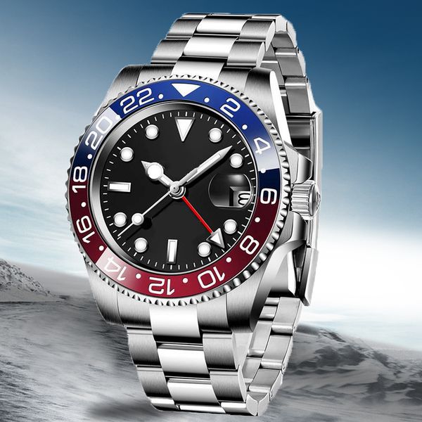 

mens watch aaa designer watches 40mm black blue dial automatic mechanical fashion vintage style silicone waterproof luminous sapphire cerami, Slivery;brown