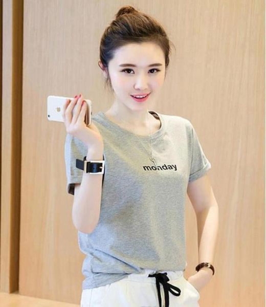

women t shirt fashion ladies fashion causal cotton tshirt short sleeve femme style mode classic cotton8238844, White