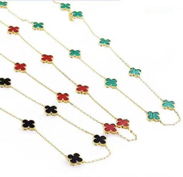 

stainless steel jewelry 20 flower designer necklace luxury designer jewelry women necklace sweater chain long chain7896697, Silver