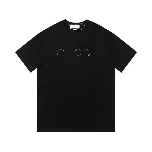 

2023 men's designer t-shirt clothing palm tree designer t-shirt women's t-shirt fashion spray graffiti couple short-sleeved high s, White;black