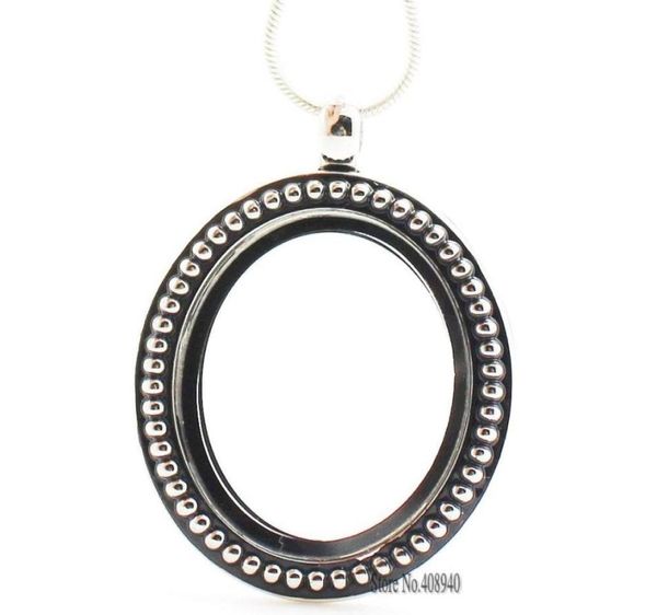 

silver oval magnetic glass floating charm locket 28x34mm chains included for lsfl0819737135