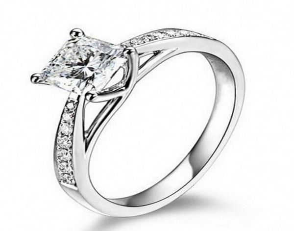 

925 sterling vintage jewelry real 14k gold plated genuine 1 ct sona lab diamond rings for women aneis de diamante wedding engageme9168157, Golden;silver