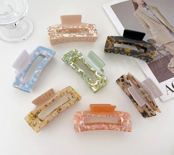 

fashion women large splicing hair claw clip accessories acetate sheet rectangle girls sweet hairpins headdress4291647, Slivery;white