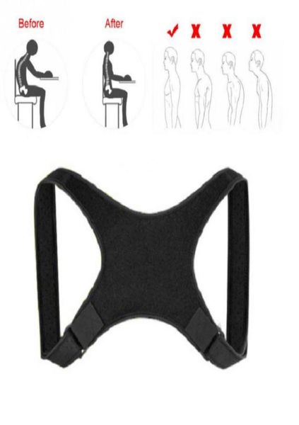 

spine back corrector protection shoulder posture correction adjustable band humpback back pain relief posture corrector brace9200957, Black;blue