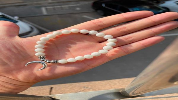 

new sn1334 natural moonstone with big moon pendant in silver and gold bracelet6323950, Black