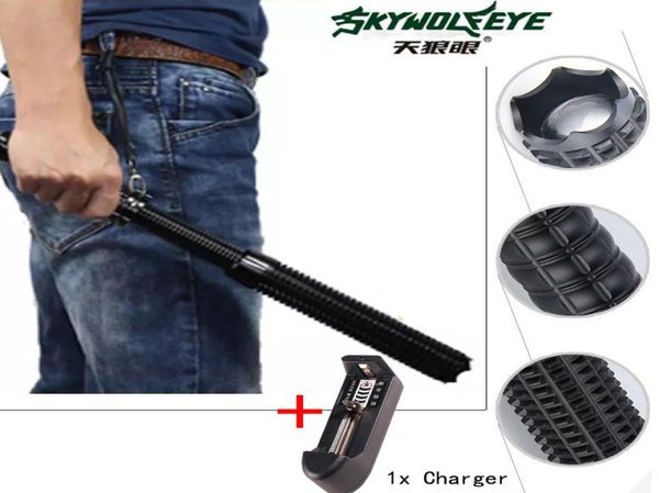 

2018 x1 led flashlights 3000lumen 3 modes security guard patrol aluminum alloy retractable focusing torch light for batte2800695