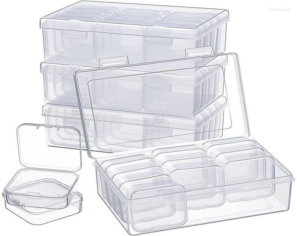 

jewelry pouches clear plastic storage box with hinged lid small items and rectangular craft supplies7351296, Pink;blue