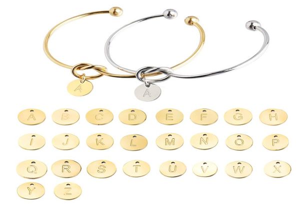 

stainless steel love knot letter bracelet bangle girl will you be my bridesmaid jewelry silver gold personality round pendant cha4410729, Black