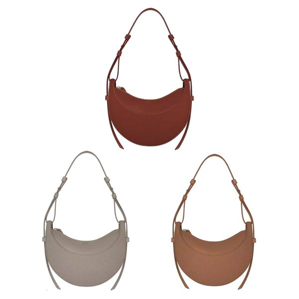 

designer genuine leather handle underarm pochette half moon bag shoulder bags women luxury weekend travel clutch bag mens crossbody envelope