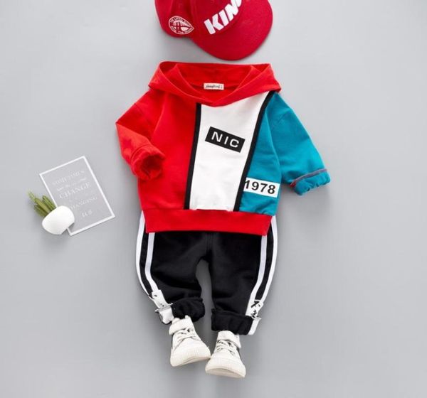 

autumn children clothes suit boys hooded t shirt pants 2pcssets kid toddler cotton clothing baby tracksuits6609765, White