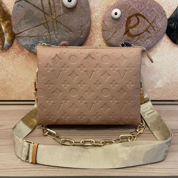 

m57783 m57790 coussin pm women bag genuine calf leather embossed chain carry purse clutch crossbody handbag shoulerbag