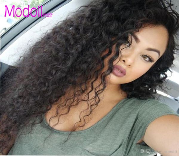 

raw virgin indian hair deep wave curly 4 bundles with closure 10a grade deep wave human hair 30 inch bundles with lace closure2455556, Black;brown