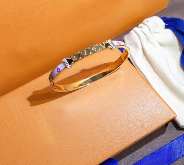 

designer bangle bracelets fashion classical bangle luxury jewelry round bracelet with metal head designer minority design couple2158081, Black