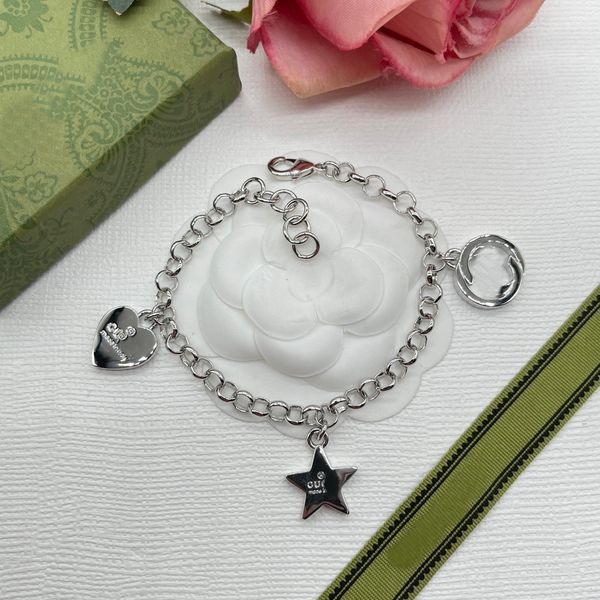 

luxury design bangles brand letter bracelet chain famous women 18k gold crystal rhinestone pearl wristband link chain couple gifts jewerlry, Black