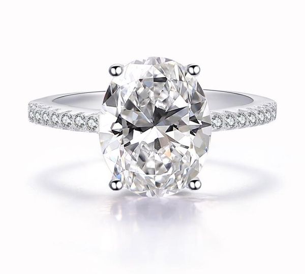 

new real 925 sterling silver oval stone engagement ring for women silver wedding engagement jewelry gift whole n648719163