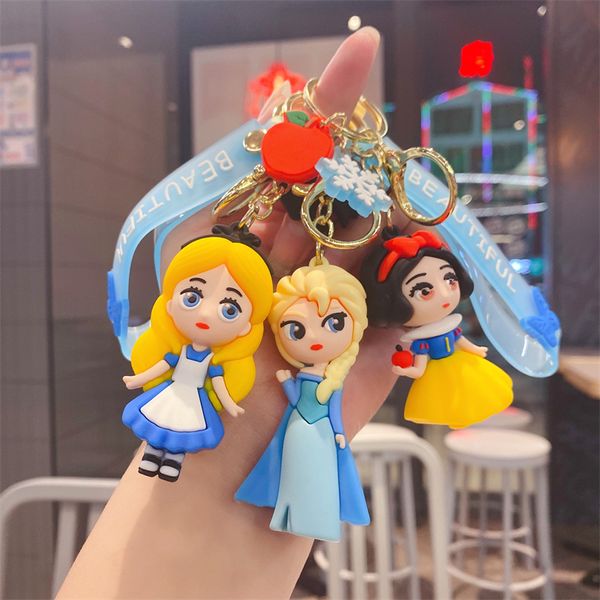 

fashion blogger designer jewelr cartoon cute princess series doll pendant keychain mobile phone keychains lanyards keyrings wholesale ys202, Slivery;golden