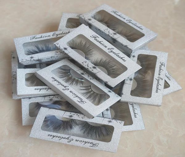 

whole 25mm long and dramatic real mink eyelashes 5d large lashes false eyelash packing in silver glitter paper box 15 styles f9194621