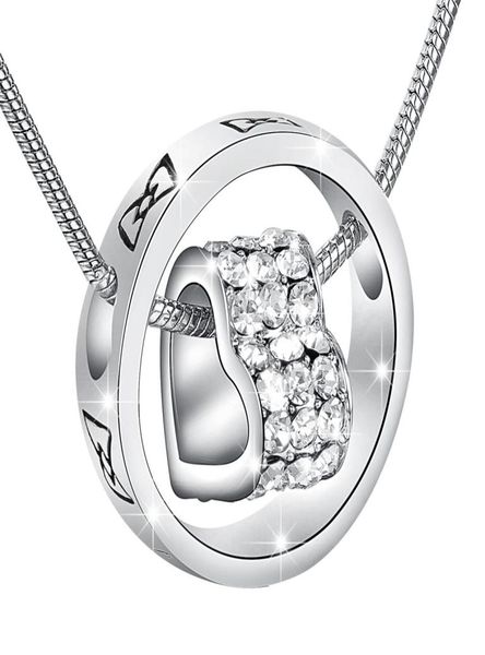 

yoursfs 6 pcsset heartincycle necklace 18 k platinum plated statement necklace party wedding valentine day gift for grilfriend 8176821, Silver