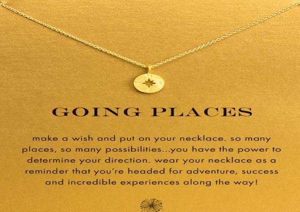 

with card cute dogeared necklace with polaris compass going places silver and gold color no fade and 354936