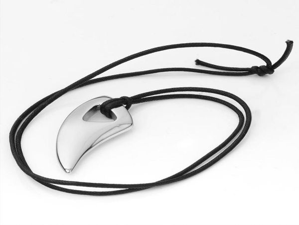 

black buffalo horn shape pendant stainless steel men039s jewelry fashoin necklace7125776, Silver