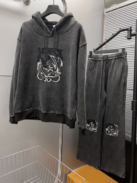 

2023 fashion autumn long sleeve embroidery o-neck pullover drawstring pants casual trousers two piece set womens grey tracksuit, White