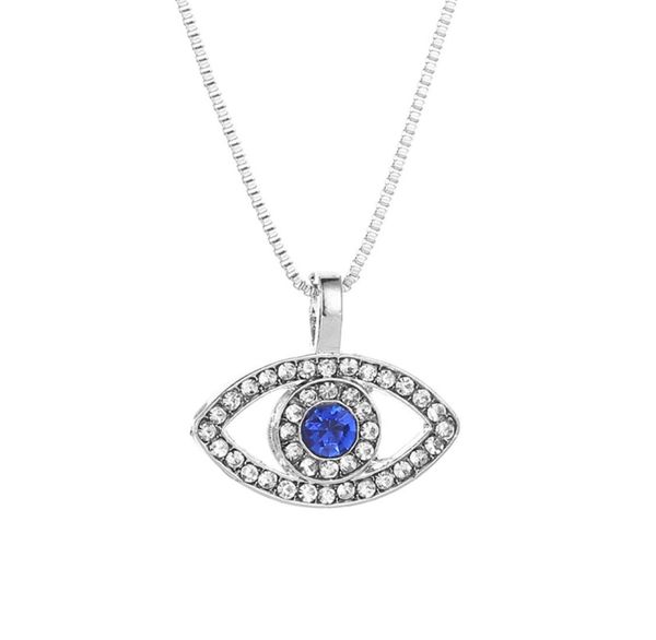 

blue evil eye necklace iced out pendant luxury crystals rhinestone clavicle necklace silver jewelry choker necklace fashion birthd1708375