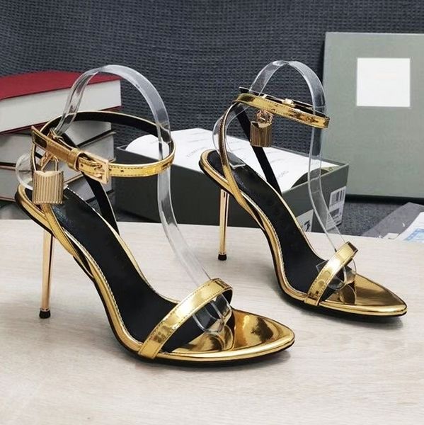 

t&f slender high-heeled sandals designer strappy sandals shoes luxury paris dress classics fashion dinner party club women heels black golde
