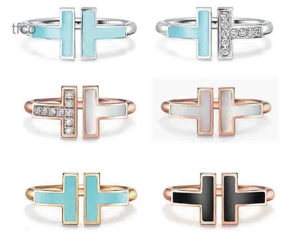 

brand luxury designer ring the new double shaped opening 925 sterling silver band 1.1 with original fashion woman jewelry rings