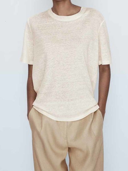 

women's t shirt linen basic solid t shirt women short sleeve o neck loose tshirt 2023 summer causal tee mujer 0683877 230714, White