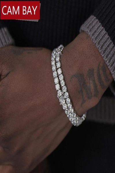 

cambay jewels authentic 925 sterling silver tennis bracelets pave clear cubic zircon silver bangle girls party jewelry chain3274288, Golden;silver