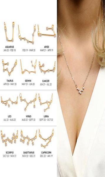 

mljy 12 constellation pendants necklace gift for women gold and sliver placed zodiac jewelry astrology necklace 12pcsot5469811, Silver