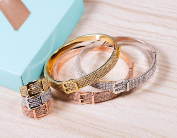 

europe america classic brand jewelry sets lady brass settings diamond buckle h letter 18k gold engagement bracelets ring 3 color2610128, Silver