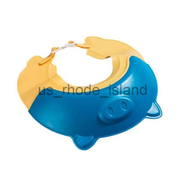 

shower caps baby shower shampoo cap adjustable piggy shaped shampoo visor cap wash hair shield hat soft baby kids children shampoo shower x0