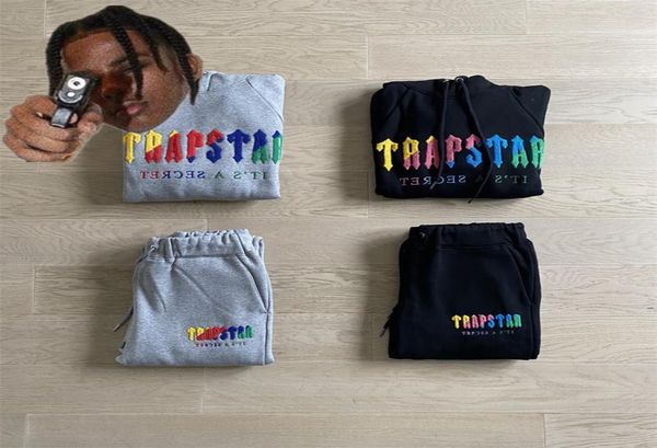 

men039s hoodies london rainbow colour towel embroidered hoodie men women pullover black gray hooded4625622