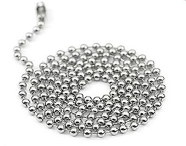 

24mm 50cn 55cm 60cm 70cm stainless steel bead ball chains necklaces basic round bead chains 4 size choice 20quot22quot24quot5087438, Silver