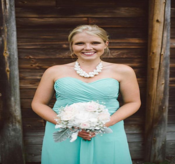 

2021 aqua bridesmaid dresses custom made elegant a line sweetheart zipper back pregnant maid of honor dresses long chiffon b9397432, White;pink