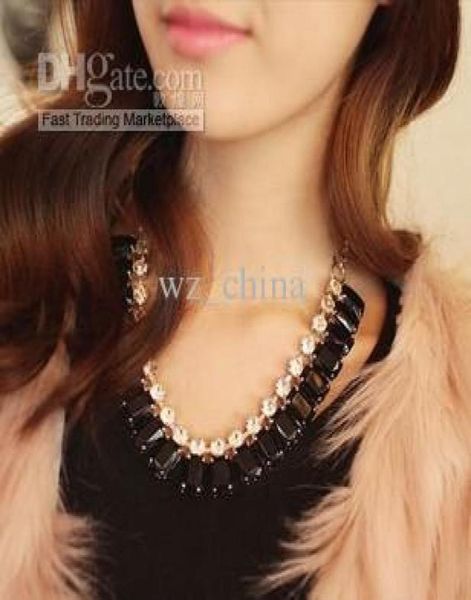 

new blackcolorful statement bubble bib necklace false collar chunky chain from factory 1520523, Blue;red