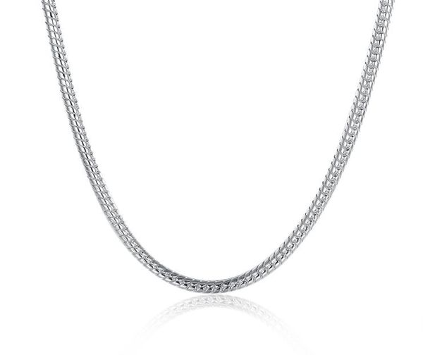 

round chain fashion jewelry 100% stainless steel necklace for men/women 3 mm 18/20/22/24/28 inches fit 8619630, Silver