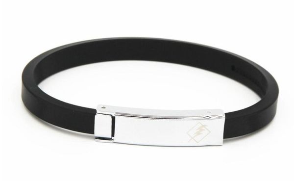 

antistatic bracelet titanium germanium stone magnet bracelet fashion sports energy silicone bracelet9615578, Golden;silver