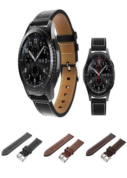 

for samsung gear s3 frontier emaker watchband replacement leather band strap watch bands4871724, Black;brown