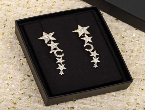 

2023 luxury quality charm drop earring with diamond several stars design have box ps7581a4879006, Golden