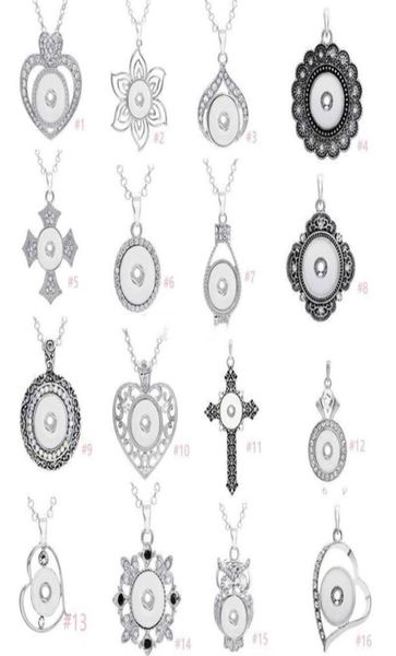 

7 styles noosa assorted ginger 18mm snap buttons chunk charms crystal heart multi pendant necklaces 316l stainless steel chain jew6317978, Silver