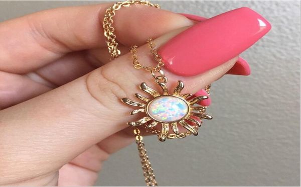 

luxury women fashion necklace austria crystal opal zircon pendant2430781, Silver